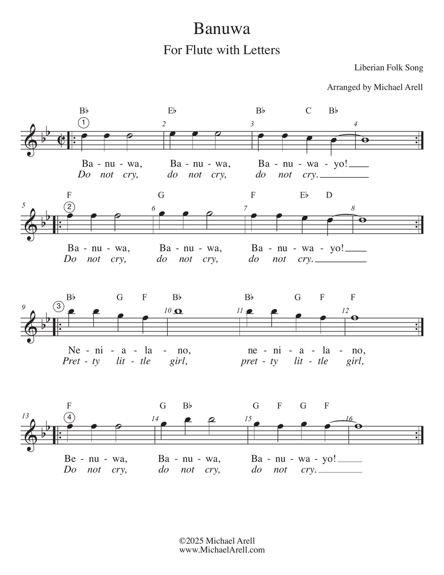 Banuwa for Flute Piccolo scores gallery preview page 1