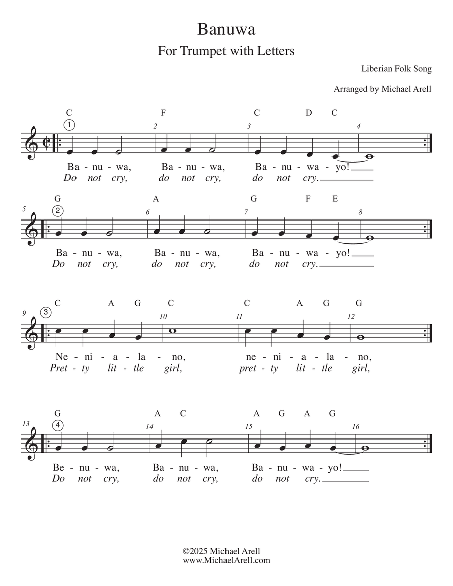 Banuwa for Trumpet C Trumpet scores gallery preview page 1