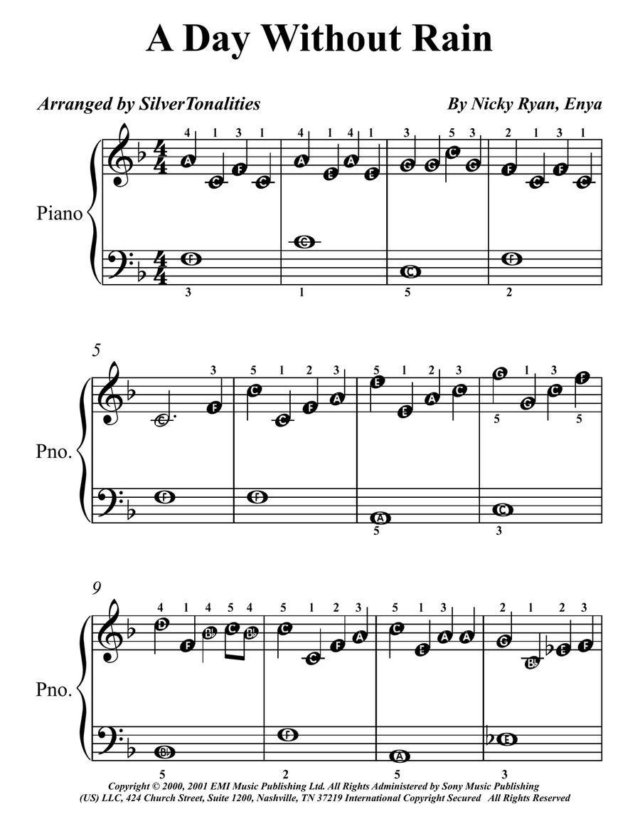A Day Without Rain A Day Without Rain Piano Method scores gallery preview page 1