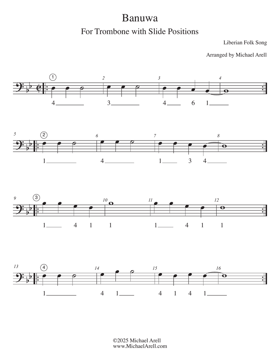 Banuwa for Trombone Bass Trombone scores gallery preview page 2