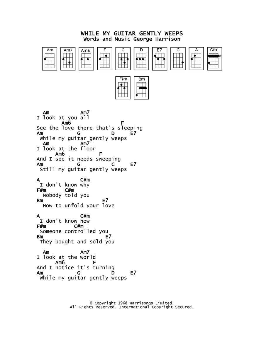 While My Guitar Gently Weeps Acoustic Guitar scores gallery preview page 1