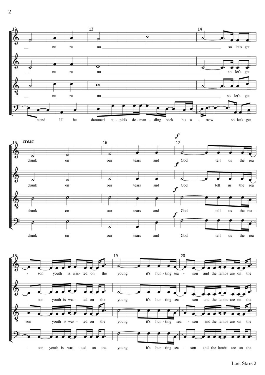 Lost Stars Lost Stars 4-Part scores gallery preview page 2