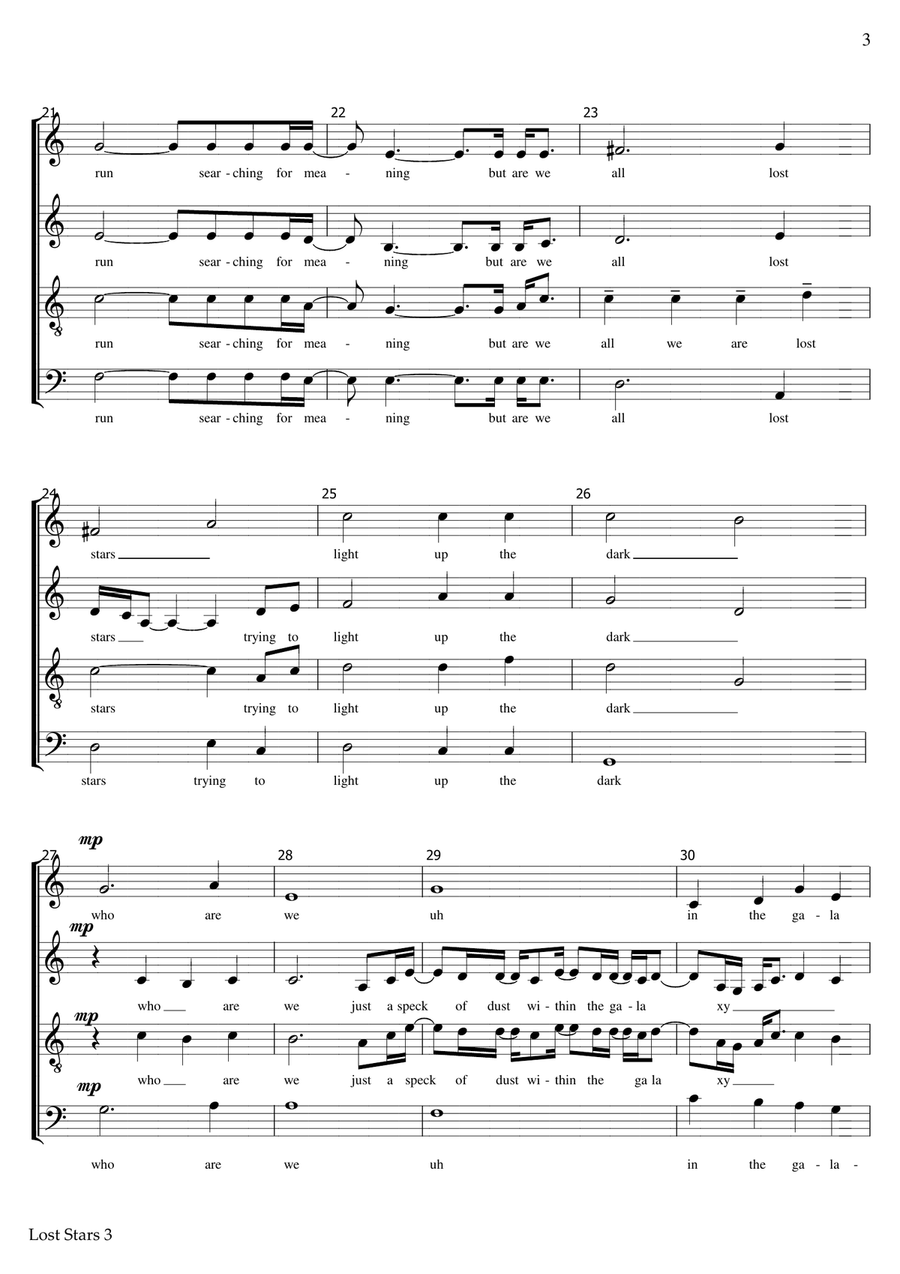Lost Stars Lost Stars 4-Part scores gallery preview page 3