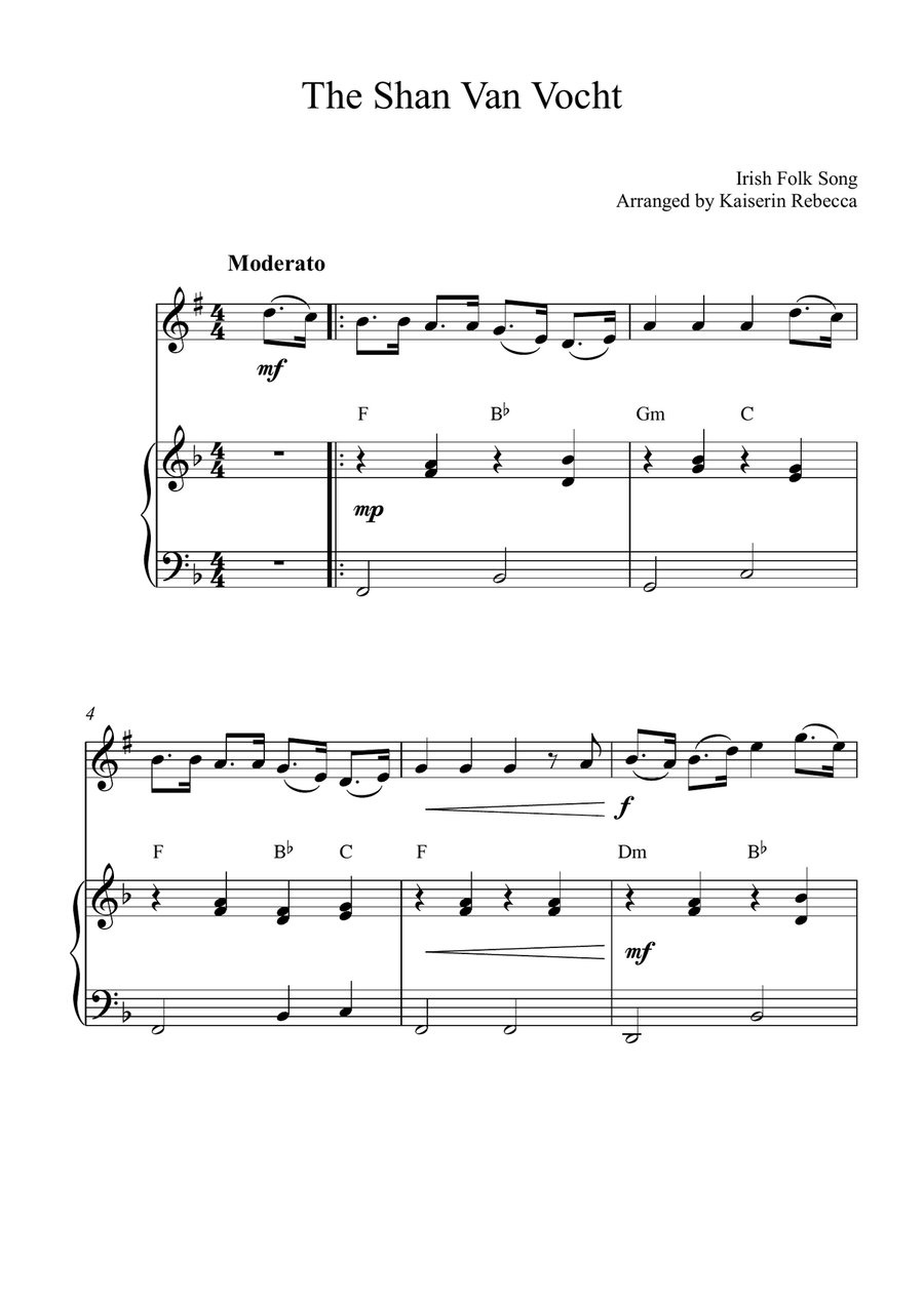 The Shan Van Vocht The Shan Van Vocht Tenor Saxophone scores gallery preview page 1