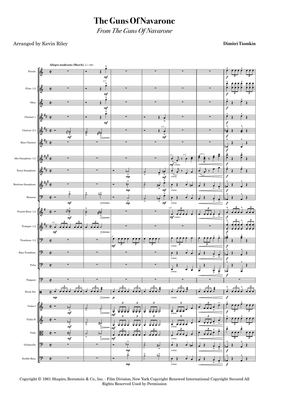 The Guns Of Navarone The Guns Of Navarone Full Orchestra scores gallery preview page 1