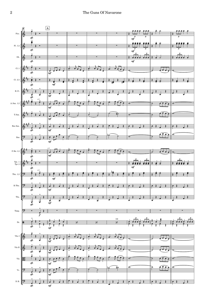 The Guns Of Navarone The Guns Of Navarone Full Orchestra scores gallery preview page 2