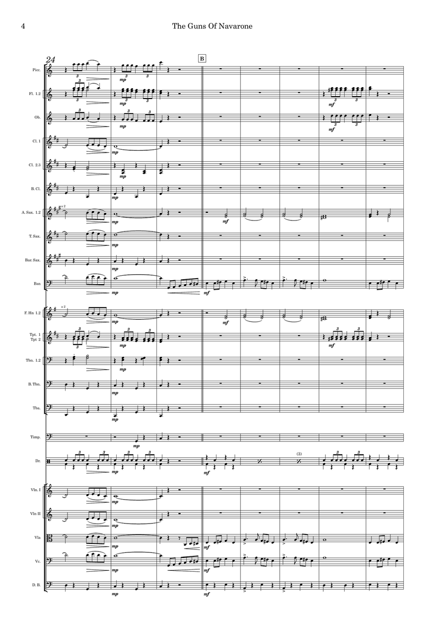 The Guns Of Navarone The Guns Of Navarone Full Orchestra scores gallery preview page 4