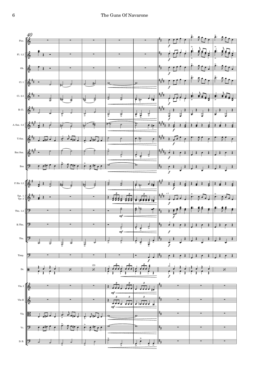 The Guns Of Navarone The Guns Of Navarone Full Orchestra scores gallery preview page 6
