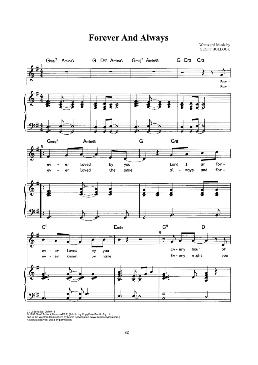 Forever And Always Forever And Always Piano, Vocal scores gallery preview page 1