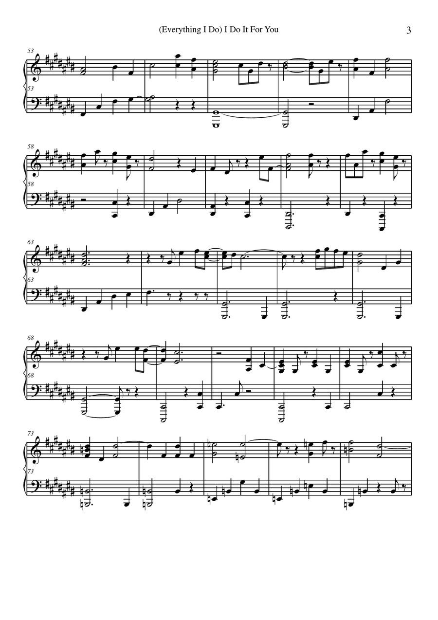 (Everything I Do) I Do It For You Piano Solo scores gallery preview page 3