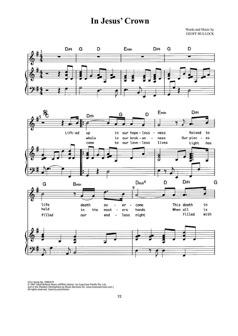 In Jesus' Crown In Jesus' Crown Piano, Vocal scores gallery preview page 1