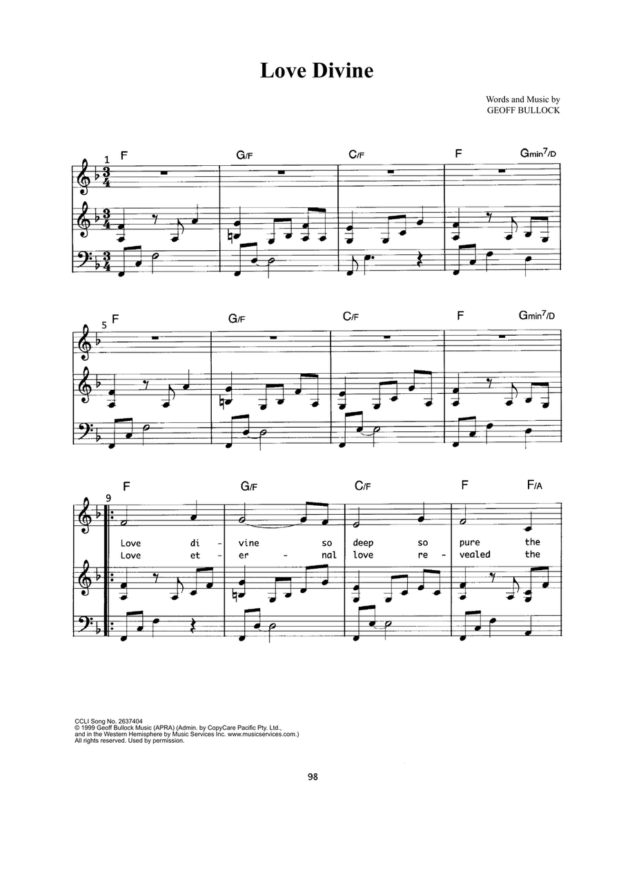 Love Divine Love Divine Piano, Vocal scores gallery preview page 1