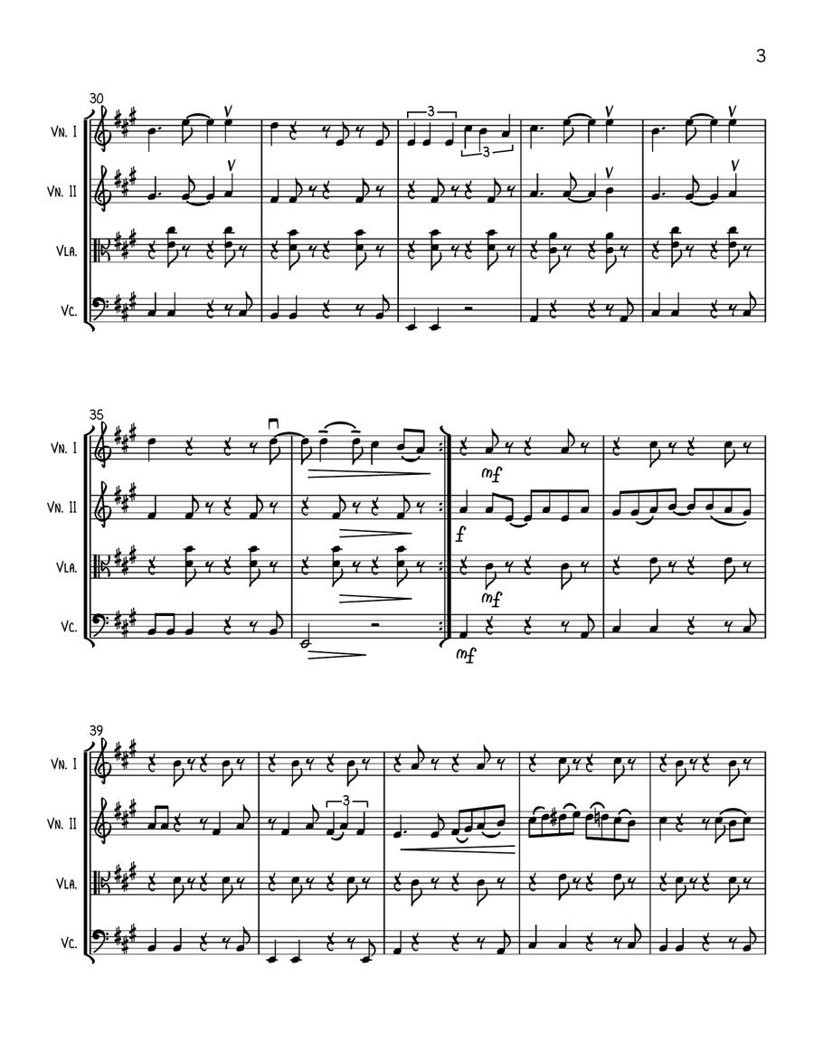 Drop Baby Drop Drop Baby Drop String Quartet scores gallery preview page 3