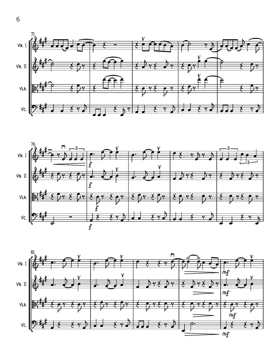Drop Baby Drop Drop Baby Drop String Quartet scores gallery preview page 6