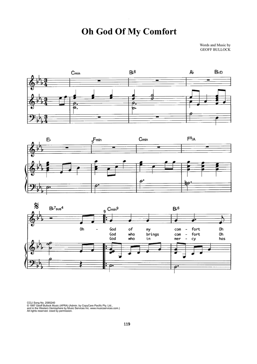 Oh God Of My Comfort Oh God Of My Comfort Piano, Vocal scores gallery preview page 1