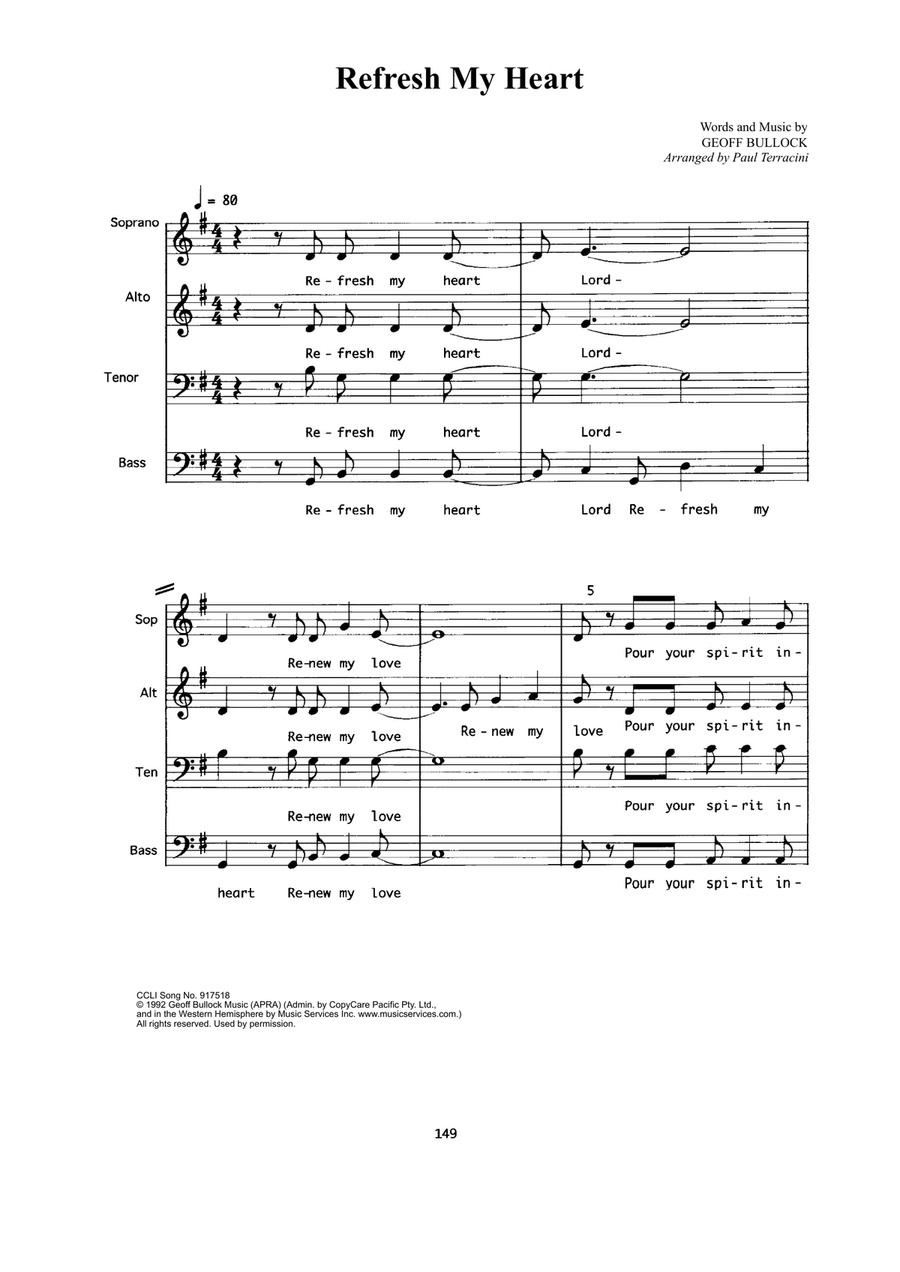 Refresh My Heart Refresh My Heart 4-Part scores gallery preview page 1