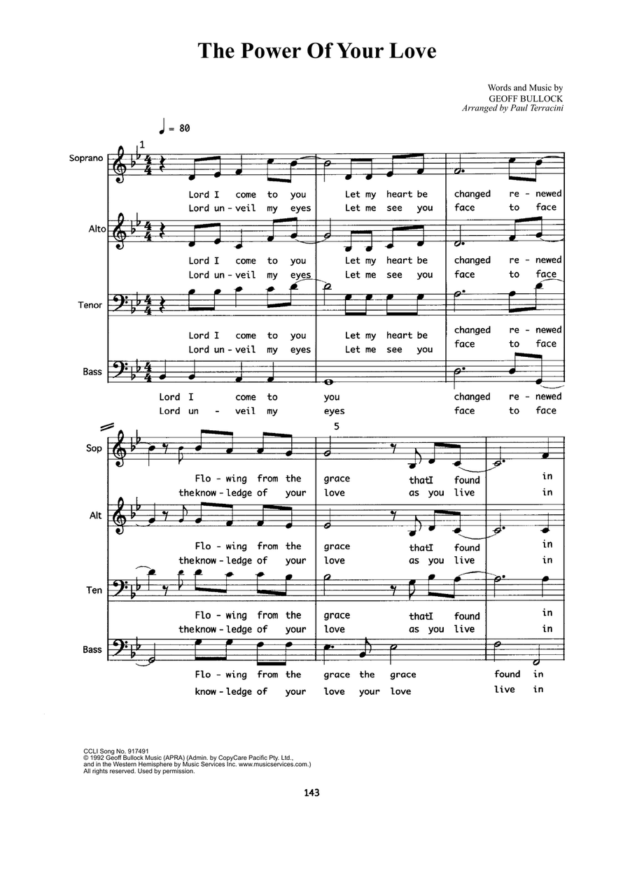 The Power Of Your Love The Power Of Your Love 4-Part scores gallery preview page 1