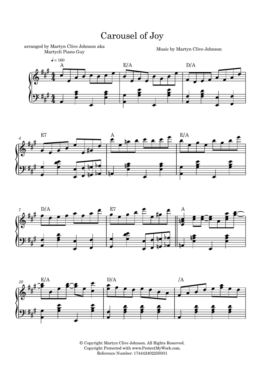 Carousel of Joy Piano Solo scores gallery preview page 1