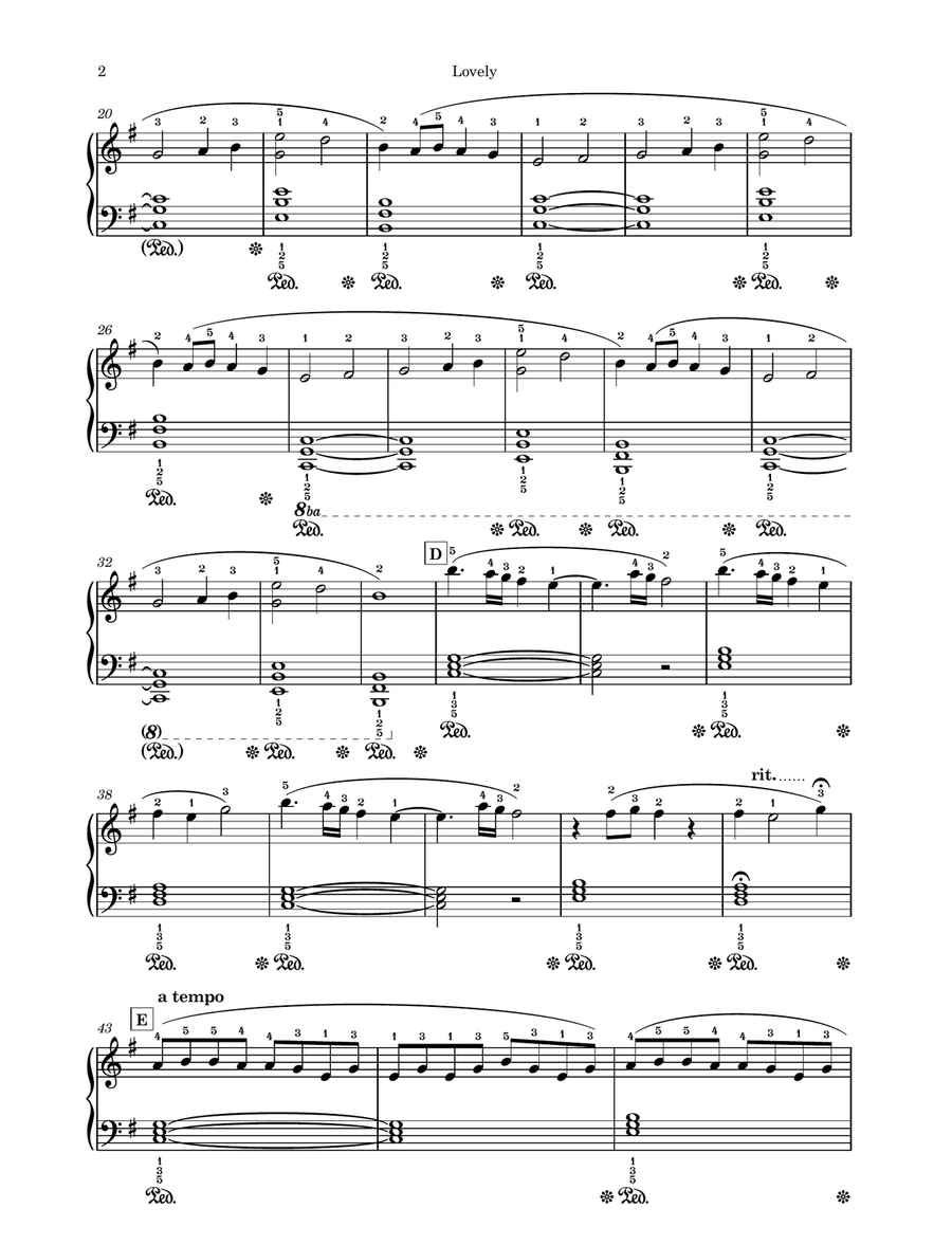 Lovely Lovely Easy Piano scores gallery preview page 2