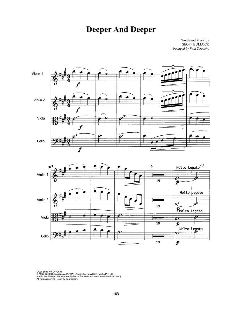 Deeper And Deeper Deeper And Deeper String Quartet scores gallery preview page 1