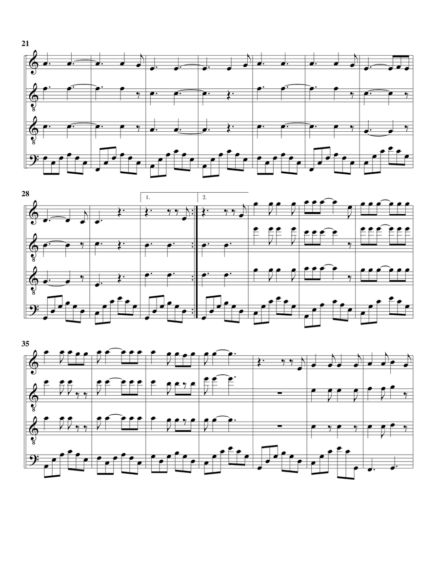 Hallelujah Hallelujah Soprano Recorder scores gallery preview page 3