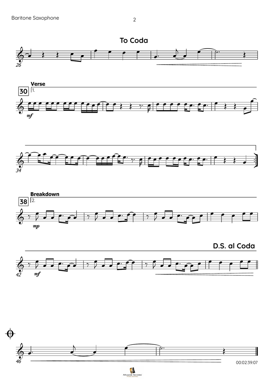 Treasure Baritone Saxophone scores gallery preview page 3