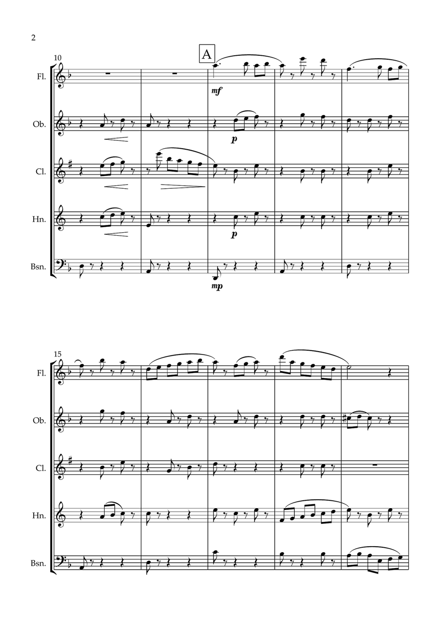 Midnight Carousel for Wind Quintet Woodwind Quintet scores gallery preview page 3