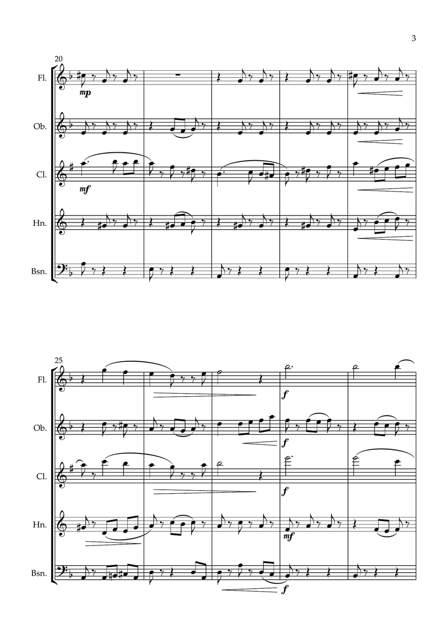 Midnight Carousel for Wind Quintet Woodwind Quintet scores gallery preview page 4