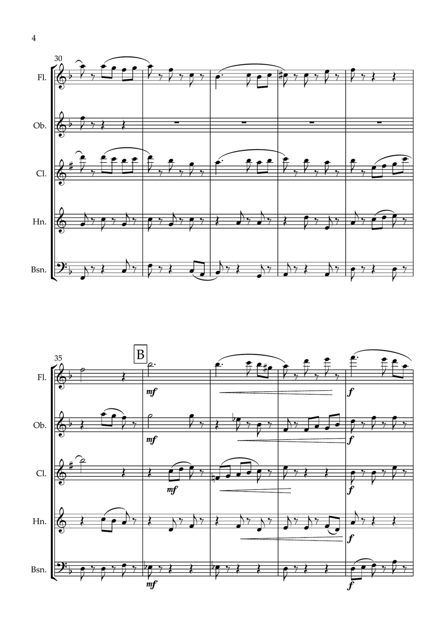 Midnight Carousel for Wind Quintet Woodwind Quintet scores gallery preview page 5