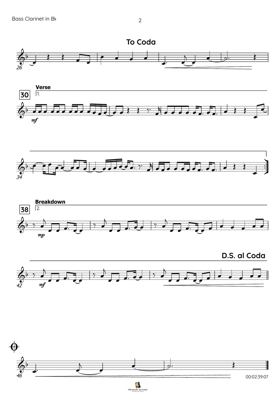 Treasure Bass Clarinet scores gallery preview page 3