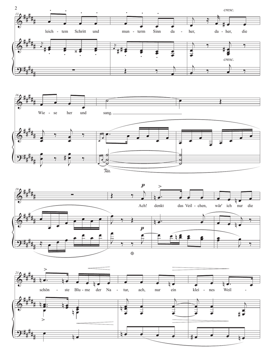 SCHUMANN: Das Veilchen (transposed to B major) Piano, Vocal scores gallery preview page 3