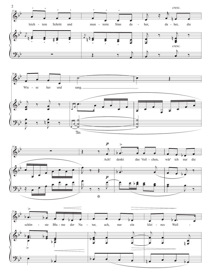 SCHUMANN: Das Veilchen (transposed to B-flat major) Piano, Vocal scores gallery preview page 3