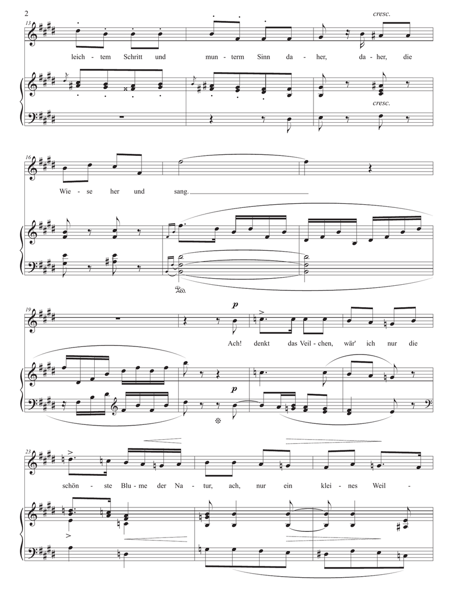 SCHUMANN: Das Veilchen (transposed to E major) Piano, Vocal scores gallery preview page 3