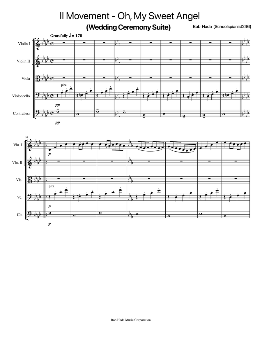 II Movement - Oh, My Sweet Angel String Orchestra scores gallery preview page 1