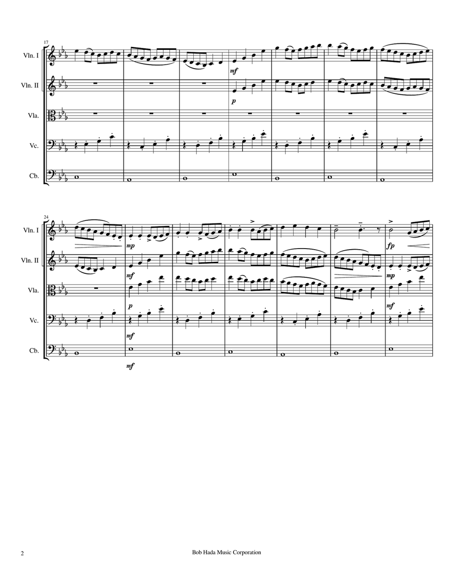 II Movement - Oh, My Sweet Angel String Orchestra scores gallery preview page 2