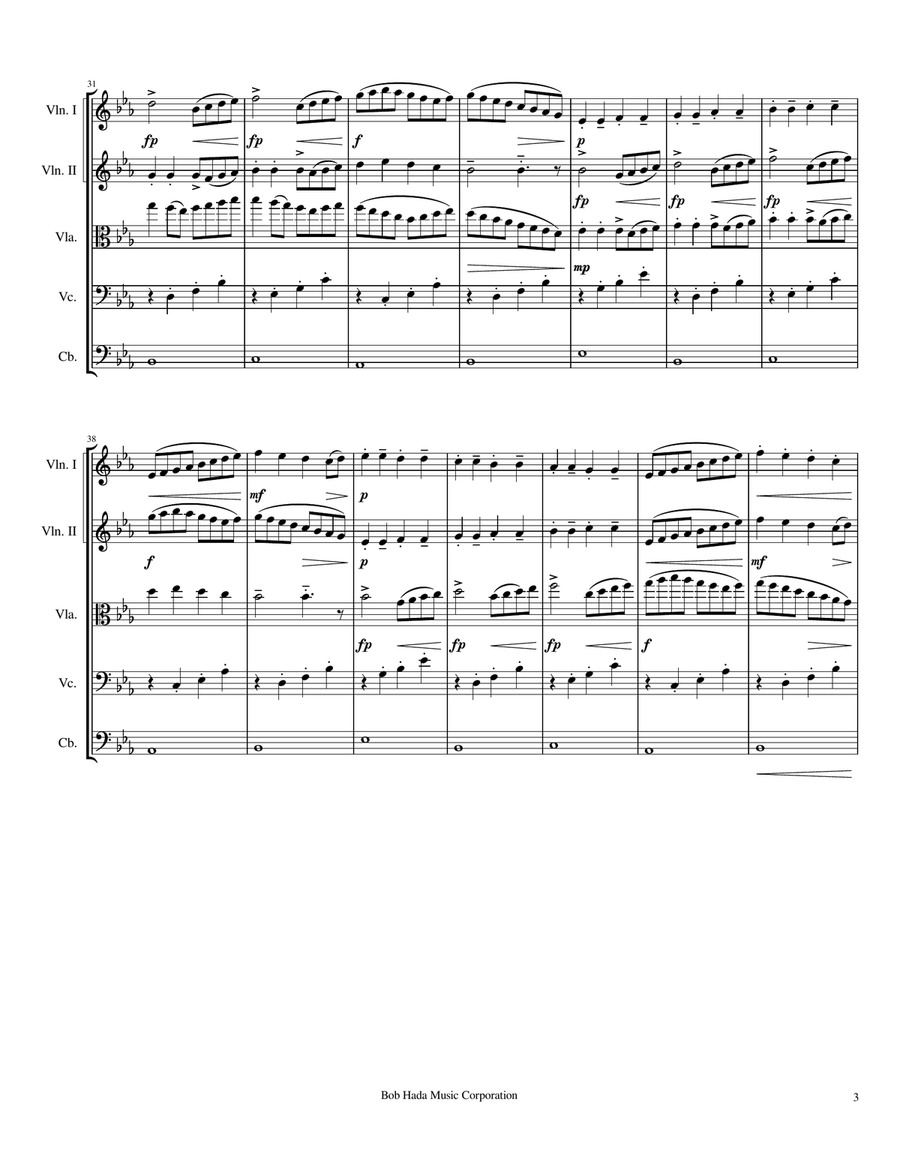 II Movement - Oh, My Sweet Angel String Orchestra scores gallery preview page 3