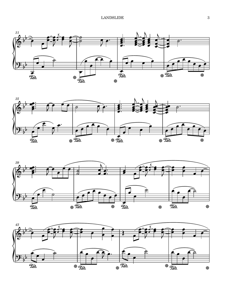 Landslide Landslide Piano Solo scores gallery preview page 3