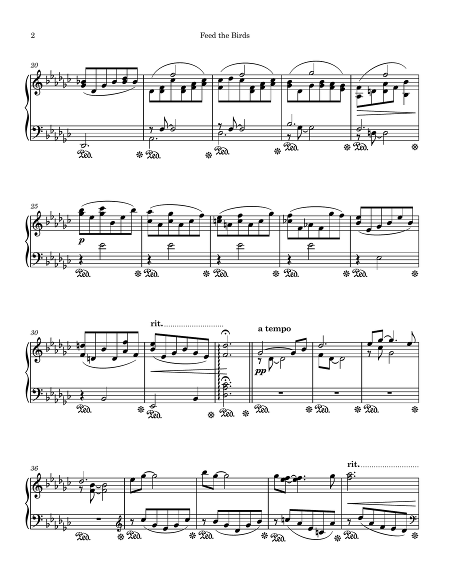 Feed The Birds (Tuppence A Bag) Piano Solo scores gallery preview page 2