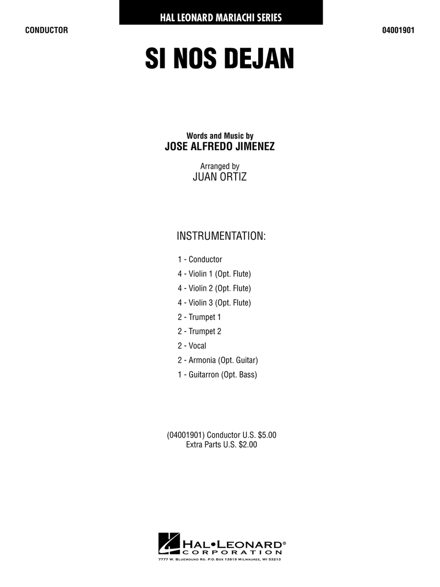 Si Nos Dejan (arr. Juan Ortiz) - Conductor Concert Band scores gallery preview page 1