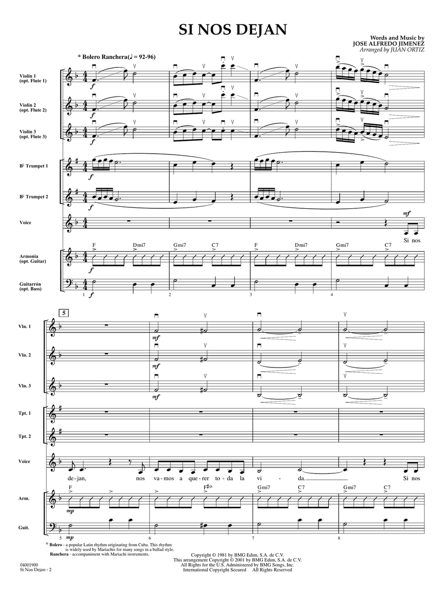 Si Nos Dejan (arr. Juan Ortiz) - Conductor Concert Band scores gallery preview page 2