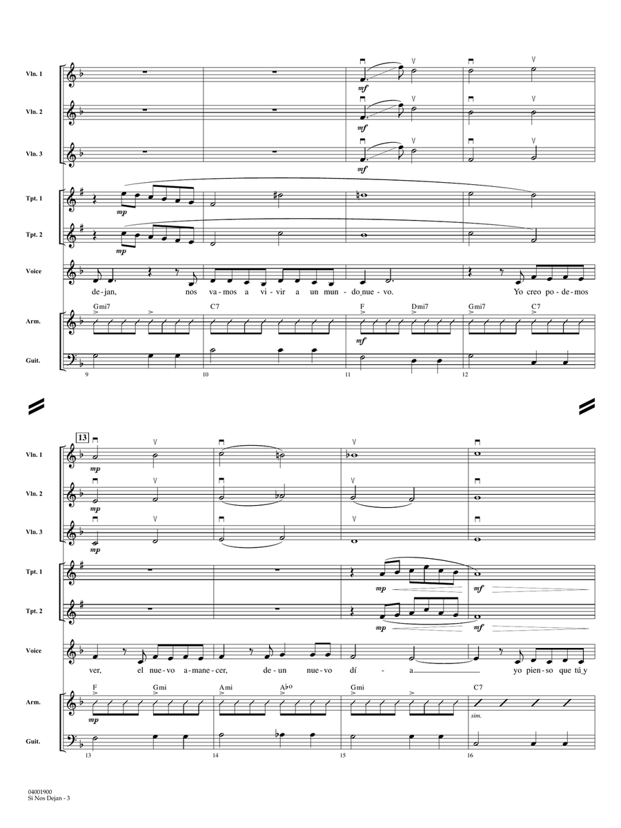 Si Nos Dejan (arr. Juan Ortiz) - Conductor Concert Band scores gallery preview page 3