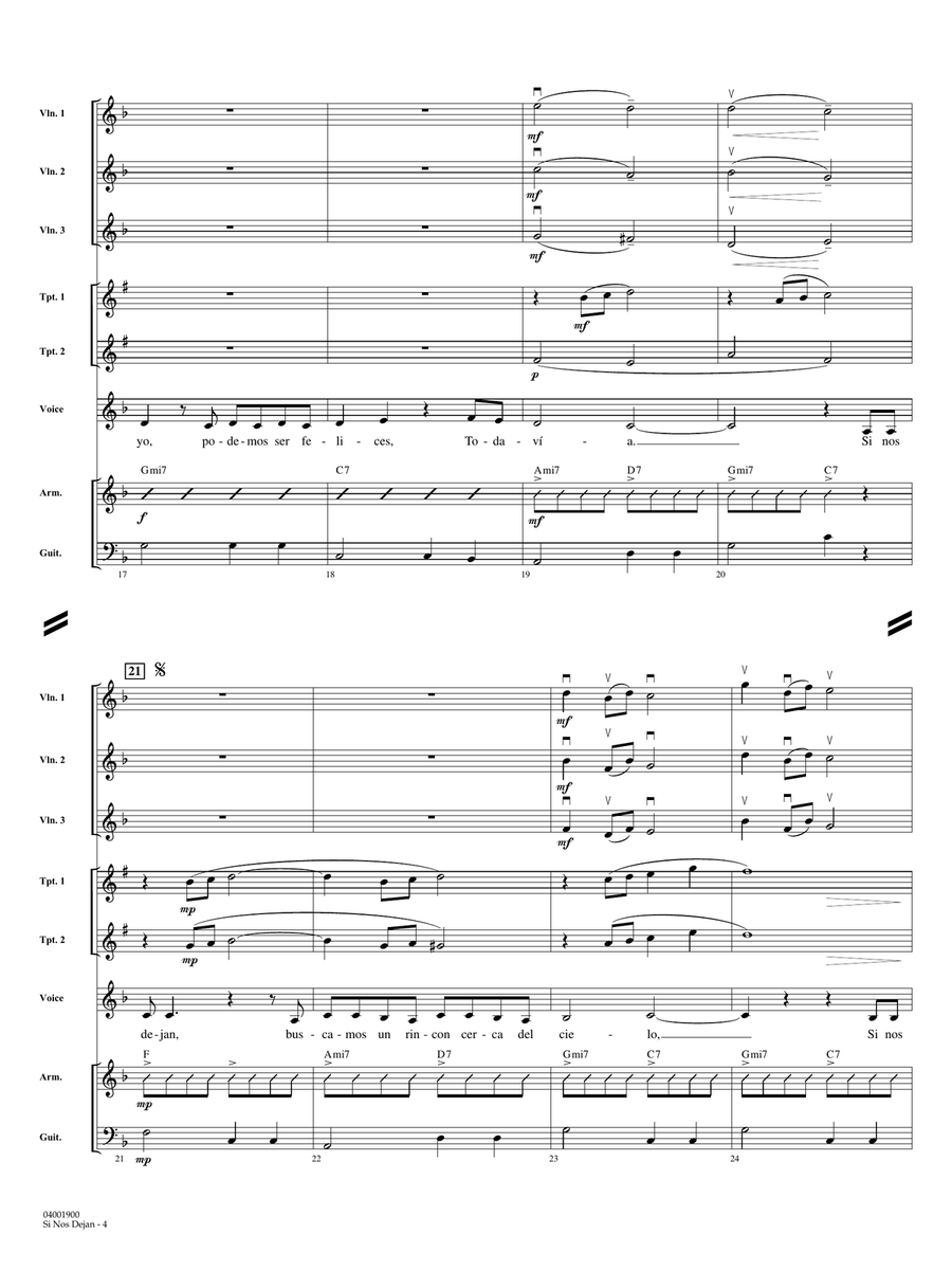 Si Nos Dejan (arr. Juan Ortiz) - Conductor Concert Band scores gallery preview page 4