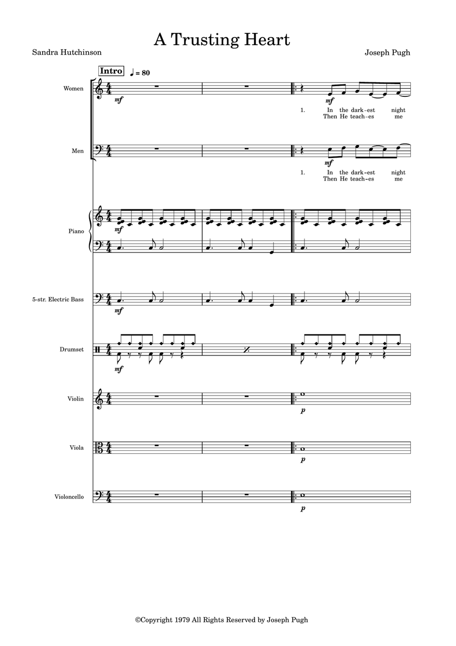 A Trusting Heart (Strings) Choir scores gallery preview page 1