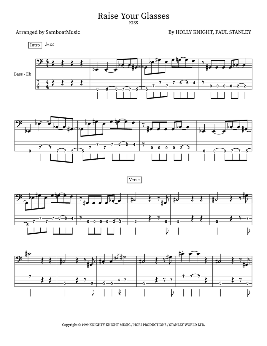 Raise Your Glasses Raise Your Glasses Acoustic Guitar scores gallery preview page 1