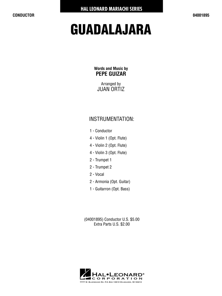 Guadalajara (arr. Juan Ortiz) - Conductor Concert Band scores gallery preview page 1