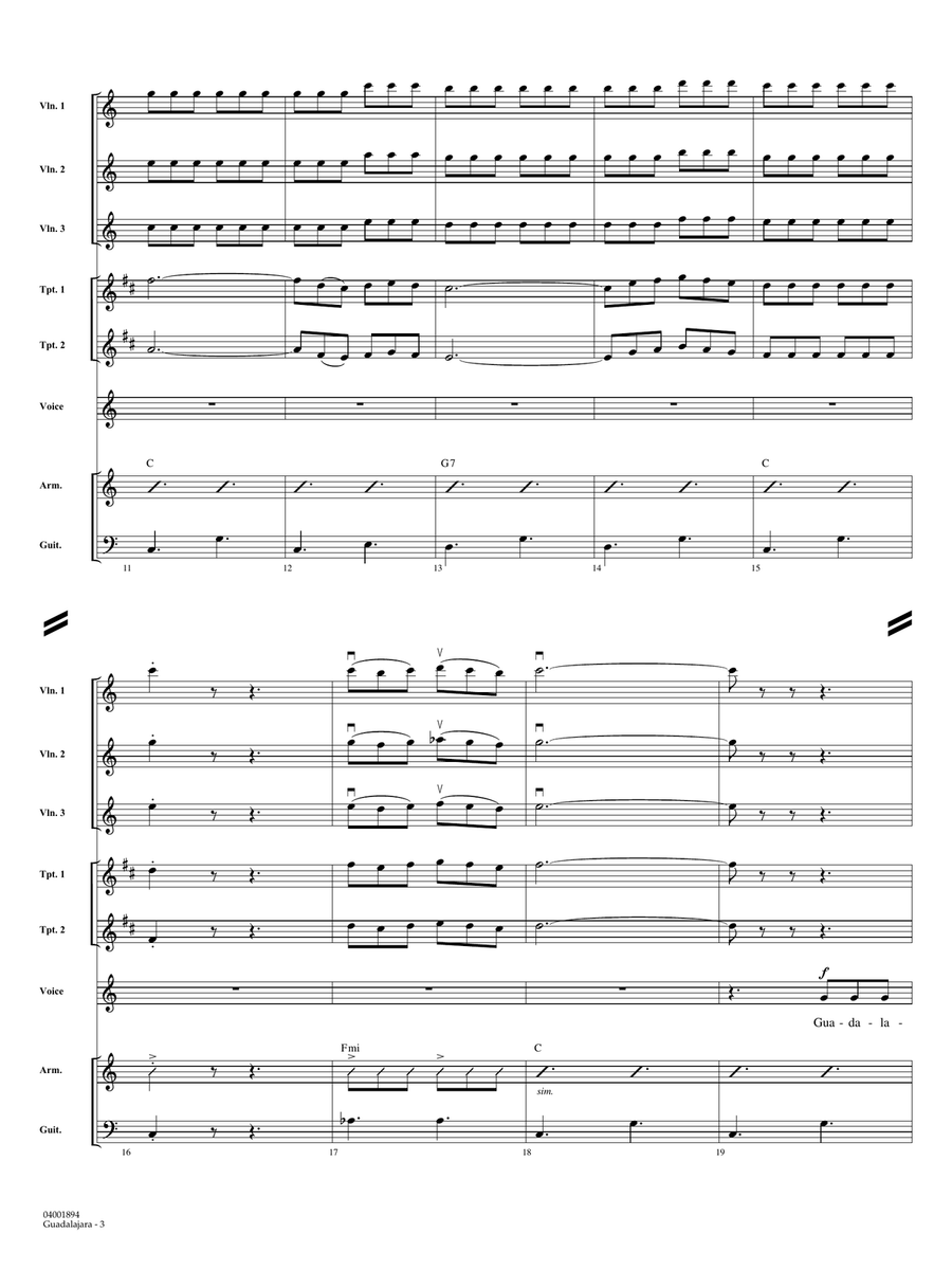 Guadalajara (arr. Juan Ortiz) - Conductor Concert Band scores gallery preview page 3