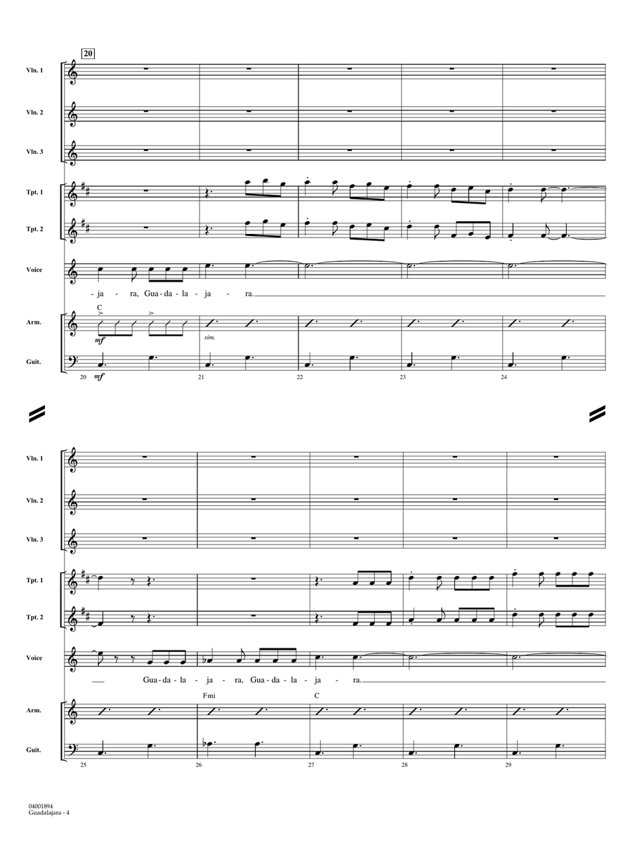 Guadalajara (arr. Juan Ortiz) - Conductor Concert Band scores gallery preview page 4
