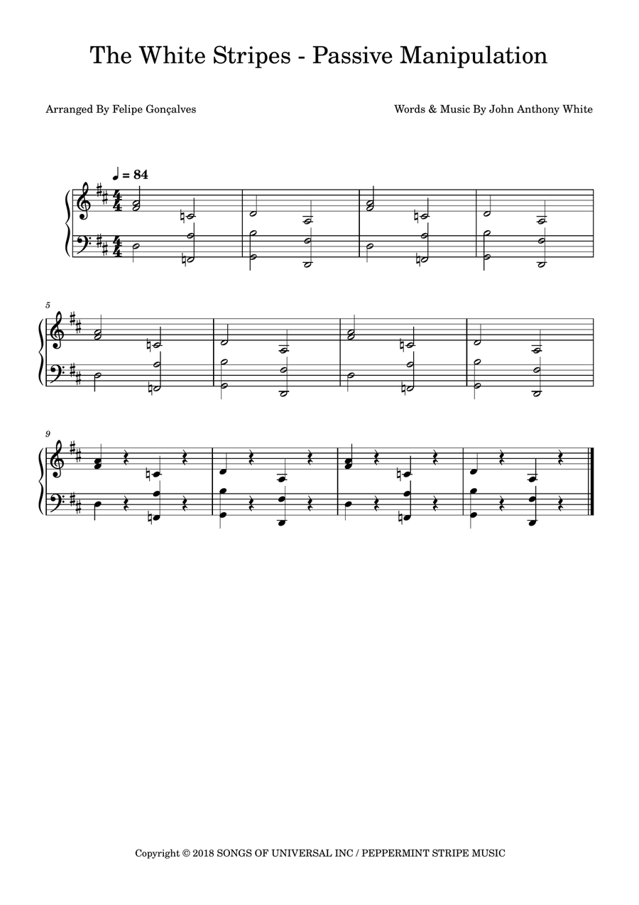 Passive Manipulation Passive Manipulation Easy Piano scores gallery preview page 1