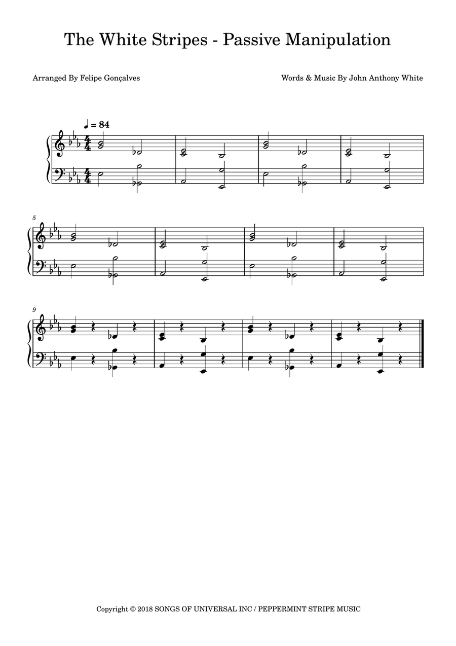 Passive Manipulation Passive Manipulation Easy Piano scores gallery preview page 1