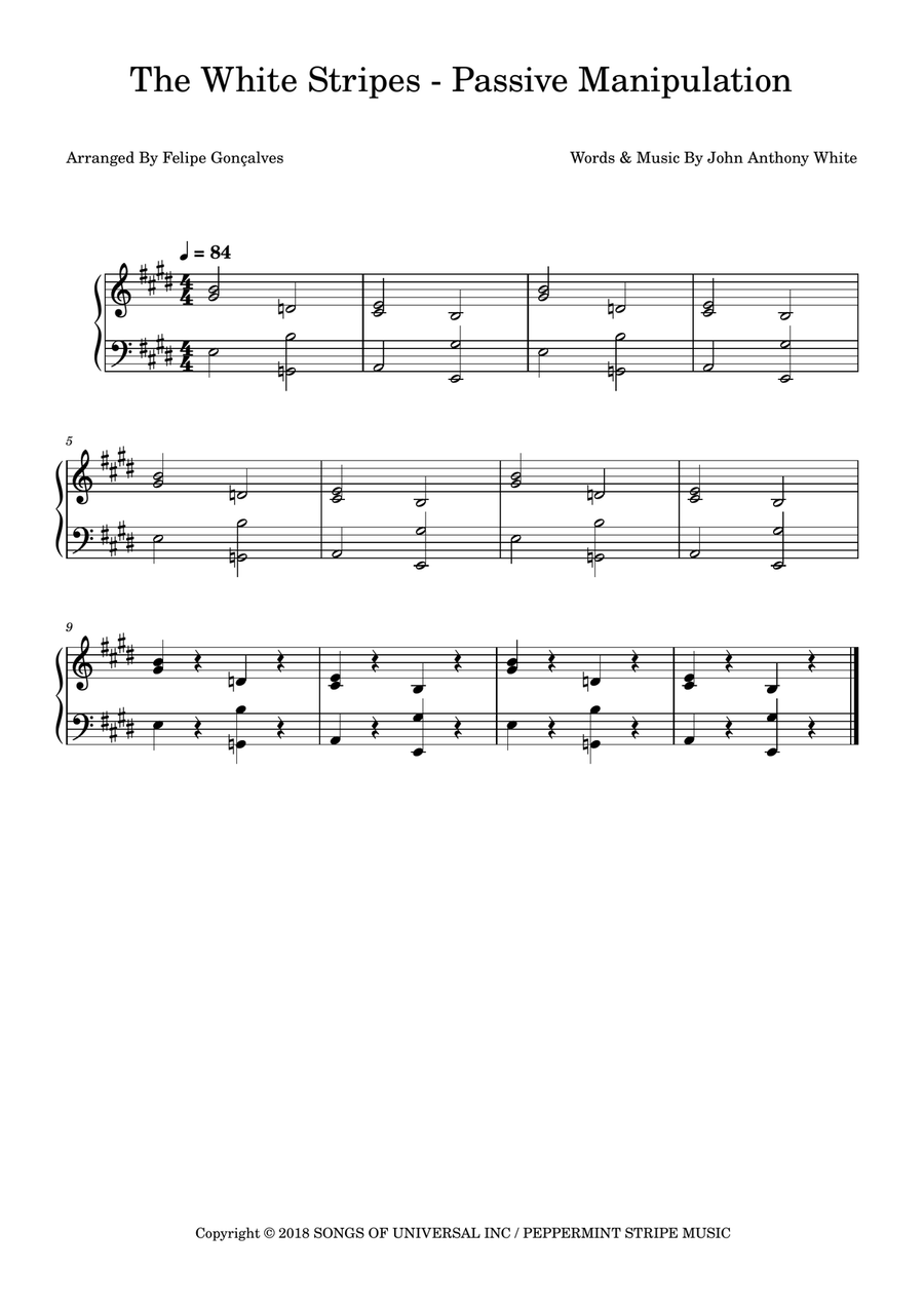 Passive Manipulation Passive Manipulation Easy Piano scores gallery preview page 1